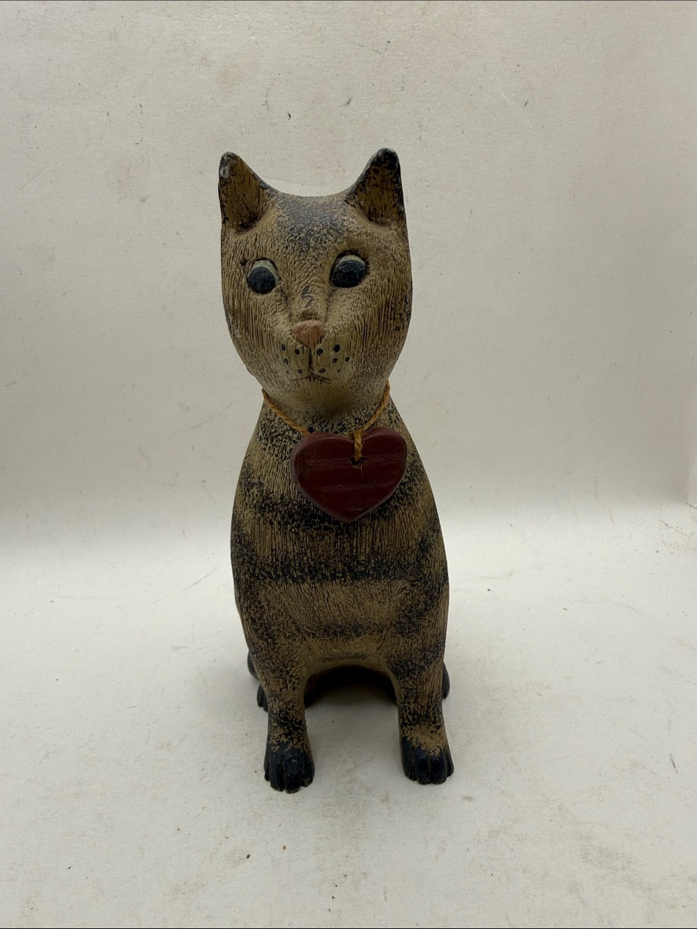 Vtg Signed Pat Croy Primitive Cat Folk Art Rustic Farmhouse Decor Collectible - Picture 2 of 14